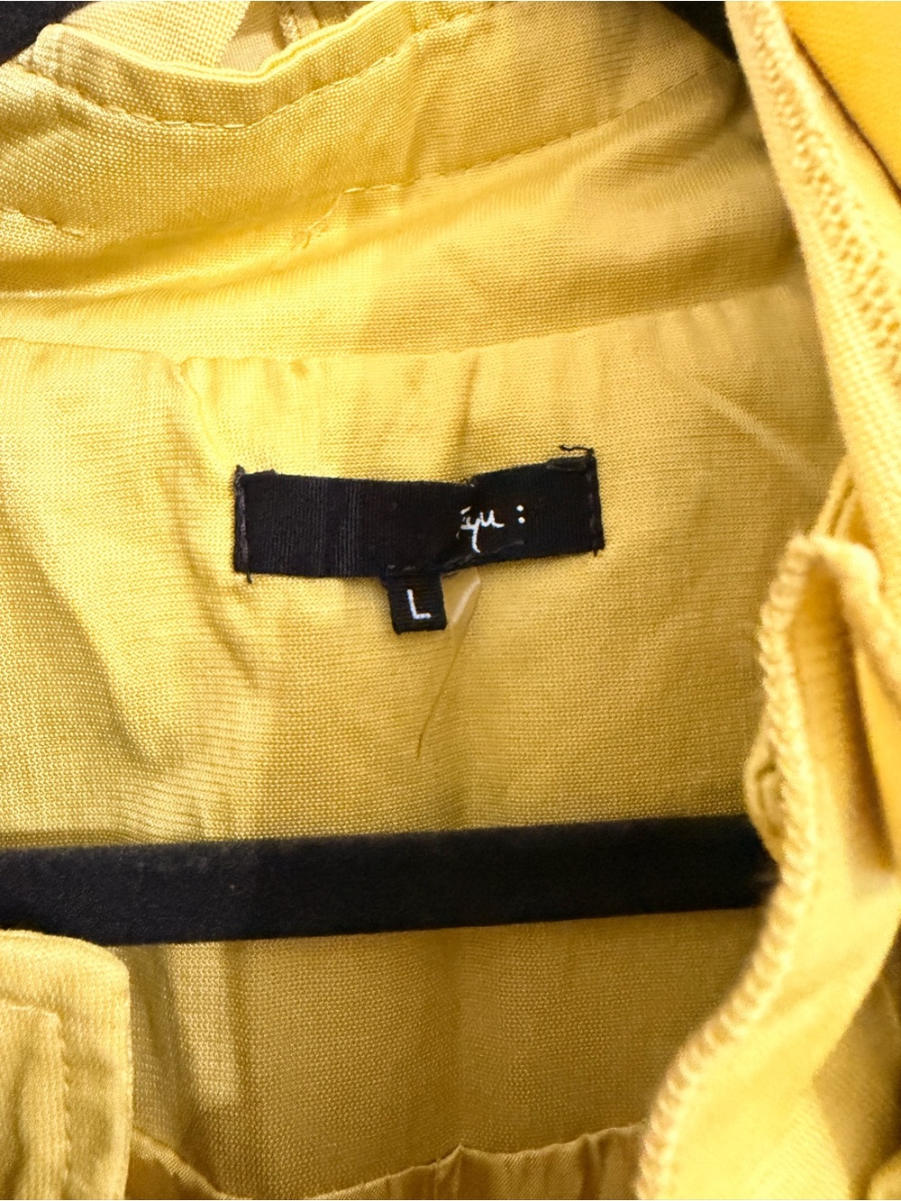 Ruffle-Front Mustard Yellow Women's Coat - Picture 3 of 4